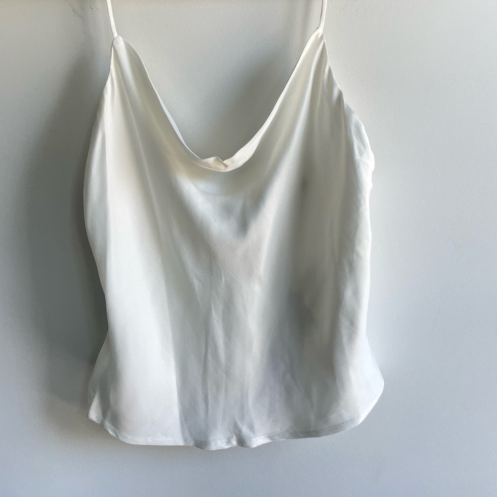 White silky Zara top